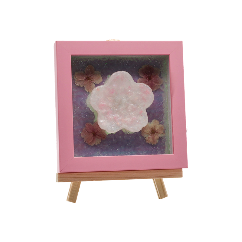Amber Wooden Frame Water Ripple Cherry Blossom Art Lucerna - Yozakura Pluvia