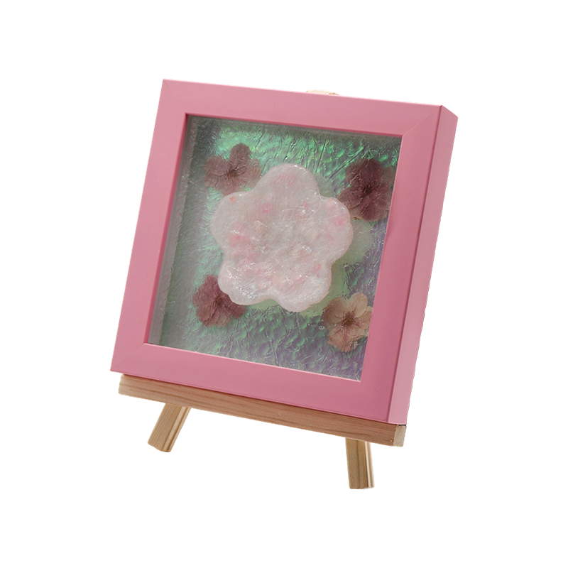 Amber Wooden Frame Water Ripple Cherry Blossom Art Lucerna - Yozakura Pluvia